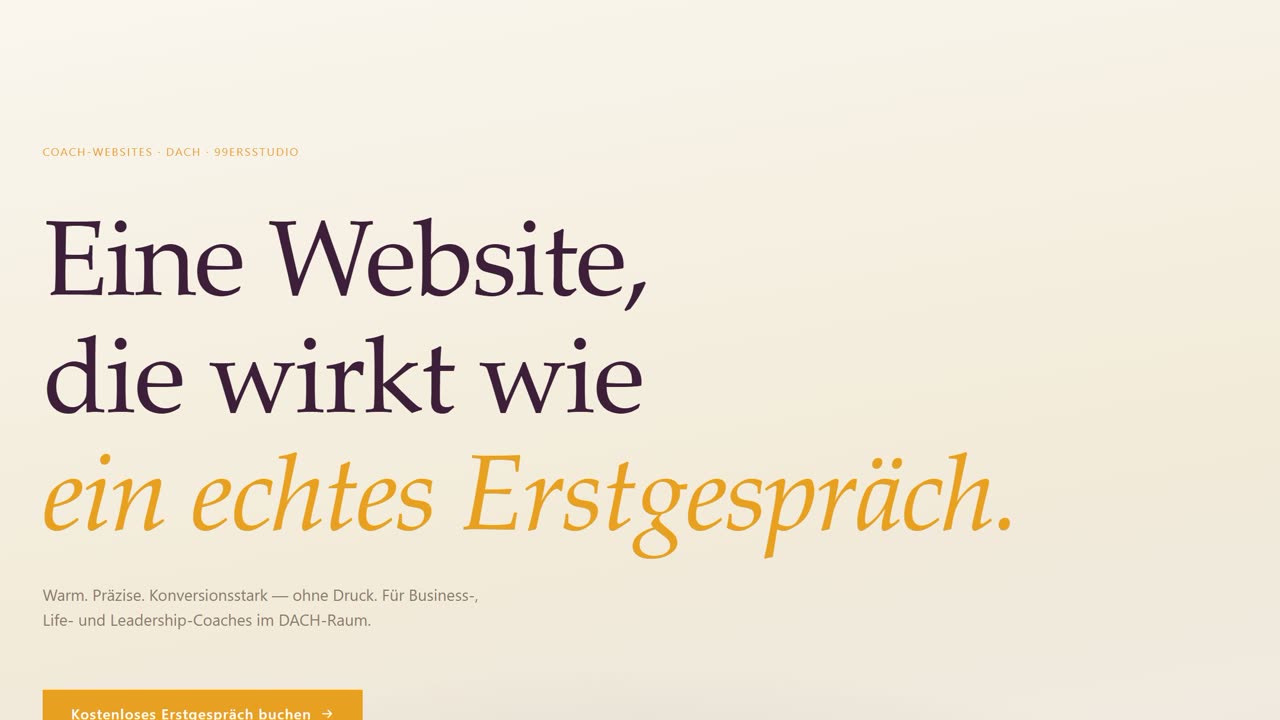 Coach — Demo-Website von 99ersstudio