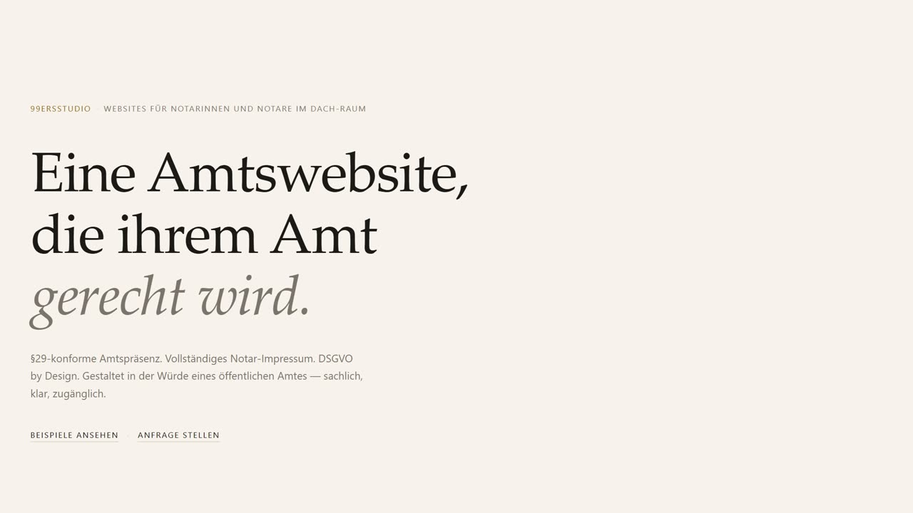Notar — Demo-Website von 99ersstudio